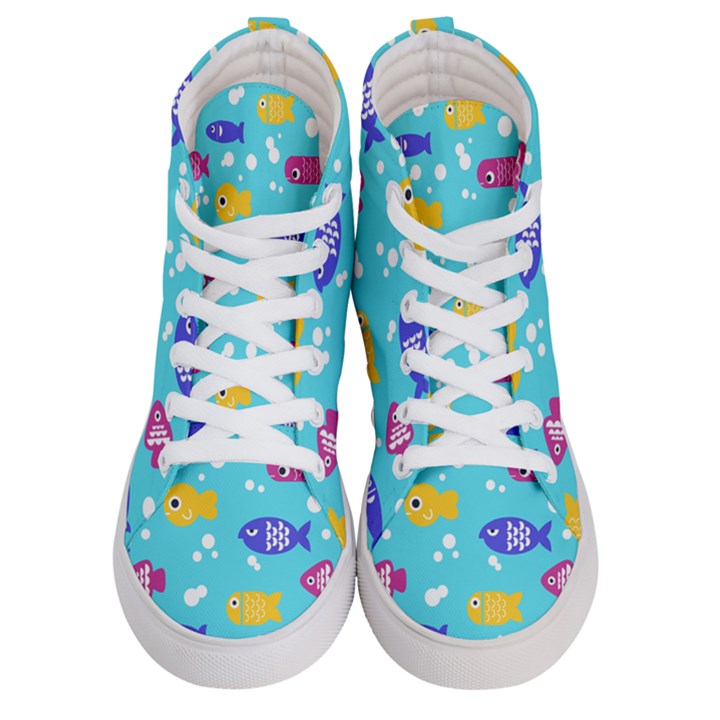 Fish Graphic Seamless Pattern Seamless Pattern Women s Hi-Top Skate Sneakers