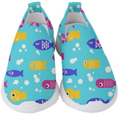 Fish Graphic Seamless Pattern Seamless Pattern Kids  Slip On Sneakers by Ravend