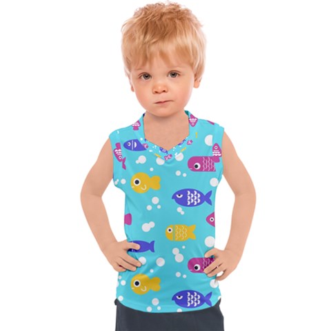 Fish Graphic Seamless Pattern Seamless Pattern Kids  Sport Tank Top by Ravend