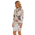 Beagle Satin Short Sleeve Pajamas Set Long Sleeve Shirt Collar Bodycon Dress View2