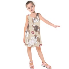 Beagel150dpi Patternbeagle8x8cm Kids  Sleeveless Dress by coretdikit