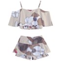 Beagel150dpi Patternbeagle8x8cm Kids  Off Shoulder Skirt Bikini View2