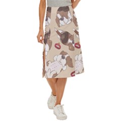 Beagel150dpi Patternbeagle8x8cm Midi Panel Skirt