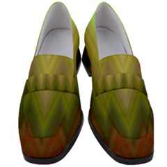 Zig Zag Chevron Classic Pattern Women s Chunky Heel Loafers by Celenk