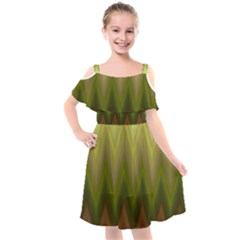 Zig Zag Chevron Classic Pattern Kids  Cut Out Shoulders Chiffon Dress by Celenk