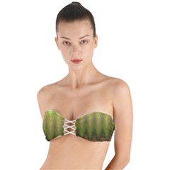 Zig Zag Chevron Classic Pattern Twist Bandeau Bikini Top by Celenk