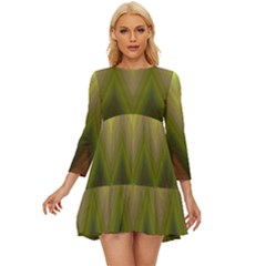 Zig Zag Chevron Classic Pattern Long Sleeve Babydoll Dress by Celenk