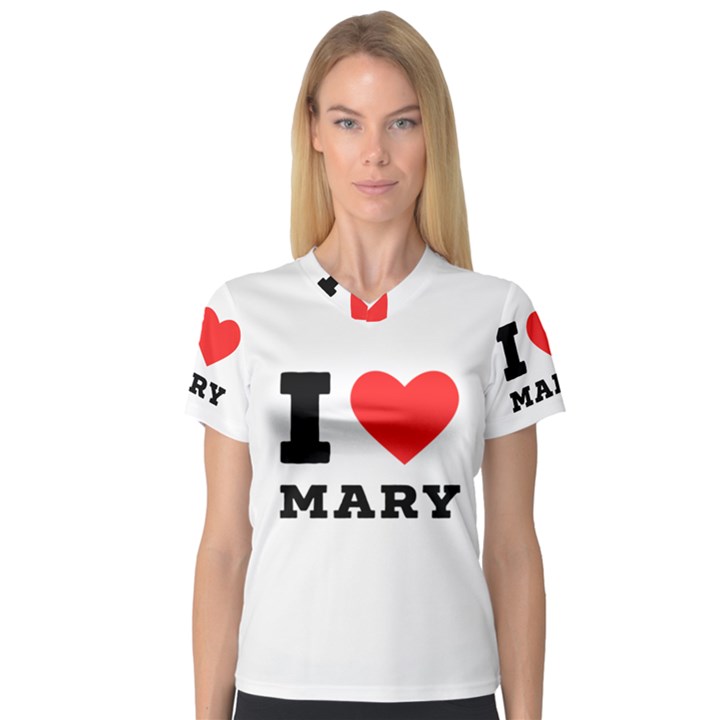 I love mary V-Neck Sport Mesh Tee