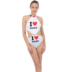 I Love Mary Halter Side Cut Swimsuit by ilovewhateva