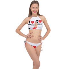 I Love Mary Cross Front Halter Bikini Set by ilovewhateva