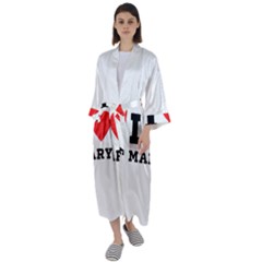 I Love Mary Maxi Satin Kimono by ilovewhateva