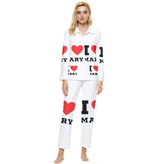 I Love Mary Womens  Long Sleeve Velvet Pocket Pajamas Set by ilovewhateva