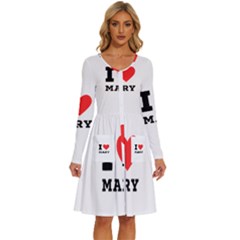 I Love Mary Long Sleeve Dress With Pocket by ilovewhateva