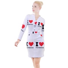 I Love Patricia Button Long Sleeve Dress by ilovewhateva