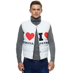 I Love Patricia Men s Short Button Up Puffer Vest	