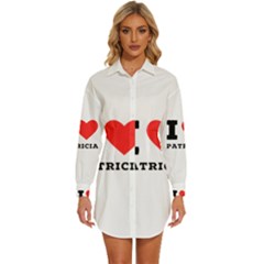 I Love Patricia Womens Long Sleeve Shirt Dress