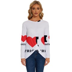 I Love Patricia Long Sleeve Crew Neck Pullover Top