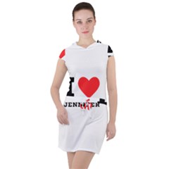 I Love Jennifer  Drawstring Hooded Dress