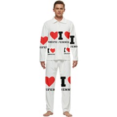 I Love Jennifer  Men s Long Sleeve Velvet Pocket Pajamas Set by ilovewhateva