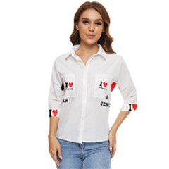 I Love Jennifer  Women s Quarter Sleeve Pocket Shirt