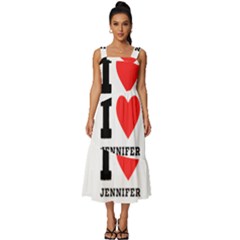 I Love Jennifer  Square Neckline Tiered Midi Dress