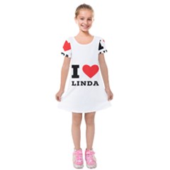 I Love Linda  Kids  Short Sleeve Velvet Dress by ilovewhateva