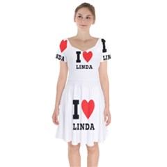 I Love Linda  Short Sleeve Bardot Dress by ilovewhateva