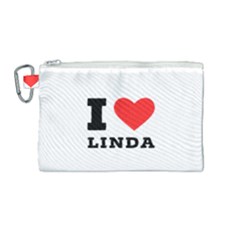 I Love Linda  Canvas Cosmetic Bag (medium) by ilovewhateva