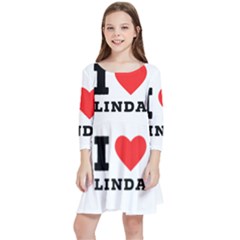 I Love Linda  Kids  Quarter Sleeve Skater Dress