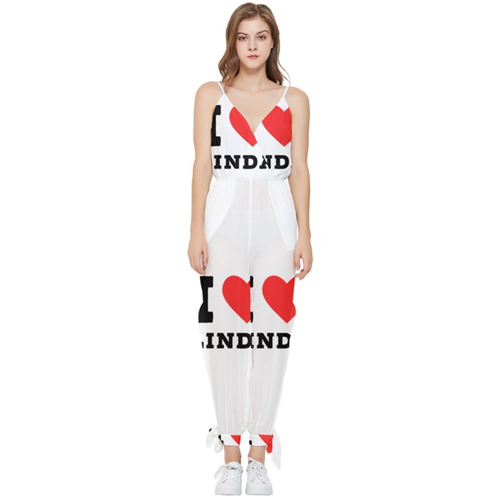 I love Linda  Sleeveless Tie Ankle Chiffon Jumpsuit