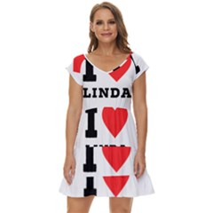 I Love Linda  Short Sleeve Tiered Mini Dress by ilovewhateva