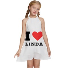 I Love Linda  Kids  Halter Collar Waist Tie Chiffon Dress by ilovewhateva