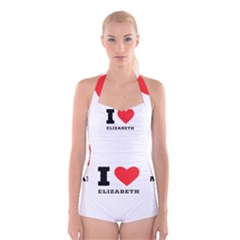 I Love Elizabeth  Boyleg Halter Swimsuit  by ilovewhateva