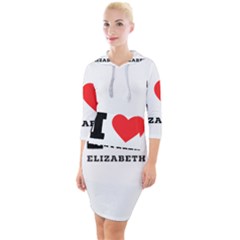 I Love Elizabeth  Quarter Sleeve Hood Bodycon Dress by ilovewhateva