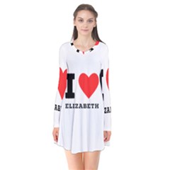 I Love Elizabeth  Long Sleeve V-neck Flare Dress by ilovewhateva