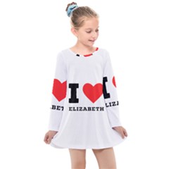 I Love Elizabeth  Kids  Long Sleeve Dress by ilovewhateva