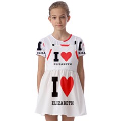 I Love Elizabeth  Kids  Short Sleeve Pinafore Style Dress by ilovewhateva