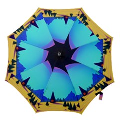 Ai Generated Trees Stars Planets Dreamlike Sun Hook Handle Umbrellas (large) by Ravend