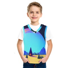 Ai Generated Trees Stars Planets Dreamlike Sun Kids  Basketball Tank Top by Ravend