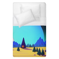 Ai Generated Trees Stars Planets Dreamlike Sun Duvet Cover (single Size) by Ravend