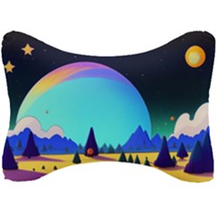 Ai Generated Trees Stars Planets Dreamlike Sun Seat Head Rest Cushion by Ravend