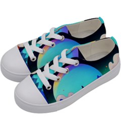 Ai Generated Trees Stars Planets Dreamlike Sun Kids  Low Top Canvas Sneakers by Ravend