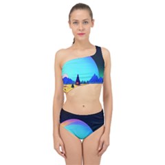 Ai Generated Trees Stars Planets Dreamlike Sun Spliced Up Two Piece Swimsuit by Ravend