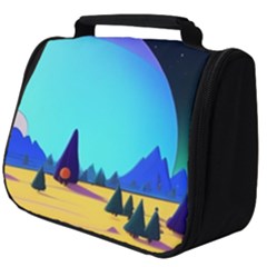 Ai Generated Trees Stars Planets Dreamlike Sun Full Print Travel Pouch (big) by Ravend