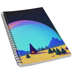 Ai Generated Trees Stars Planets Dreamlike Sun 5 5  X 8 5  Notebook by Ravend