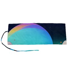 Ai Generated Trees Stars Planets Dreamlike Sun Roll Up Canvas Pencil Holder (s) by Ravend