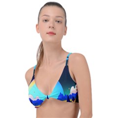 Ai Generated Trees Stars Planets Dreamlike Sun Knot Up Bikini Top by Ravend