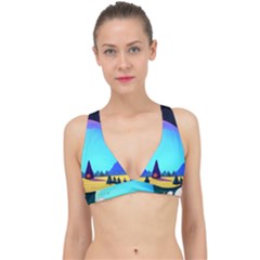 Ai Generated Trees Stars Planets Dreamlike Sun Classic Banded Bikini Top by Ravend