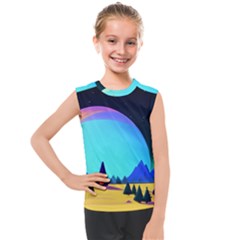 Ai Generated Trees Stars Planets Dreamlike Sun Kids  Mesh Tank Top by Ravend