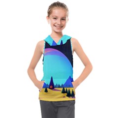 Ai Generated Trees Stars Planets Dreamlike Sun Kids  Sleeveless Hoodie by Ravend